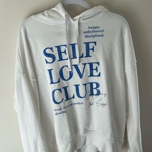 Self Love Club white hoodie